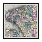 East Map // Framed Painting Print (12"W x 12"H x 1.5"D)