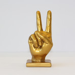 Peace Sign Hand Sculpture (Choco-Black)