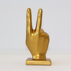 Peace Sign Hand Sculpture (Choco-Black)