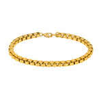 Box Link Bracelet // 6mm // Gold Plated