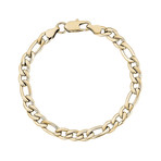 Figaro Link Bracelet // 7mm // Gold Plated (7.5")