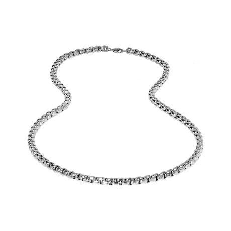 Diamond Cut Box Link Necklace // 6mm (Steel)