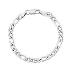 Figaro Link Bracelet // 7mm // Silver (7.5")