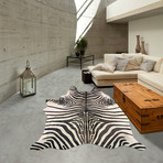 Cowhide Rug // Zebra Printed Ivory