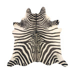 Cowhide Rug // Zebra Printed Ivory