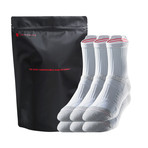 Strideline // Mid-Length Socks // White // Set of 3