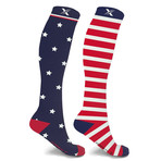 Mismatched Flag Knee-High Compression Socks // 1-Pair (Small / Medium)