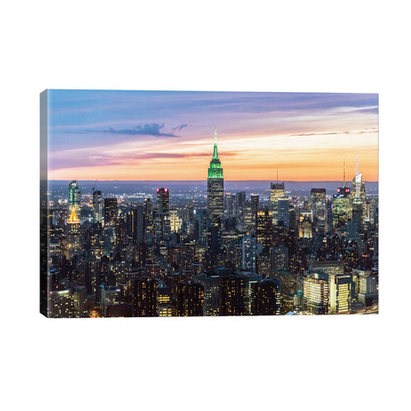 Skyline At Dusk II, Midtown, New York City, New York, USA // Matteo Colombo (40"W x 26"H x 1.5"D)