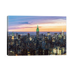 Skyline At Dusk II, Midtown, New York City, New York, USA // Matteo Colombo (40"W x 26"H x 1.5"D)