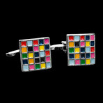 Exclusive Cufflinks + Gift Box // MultiColor Squares