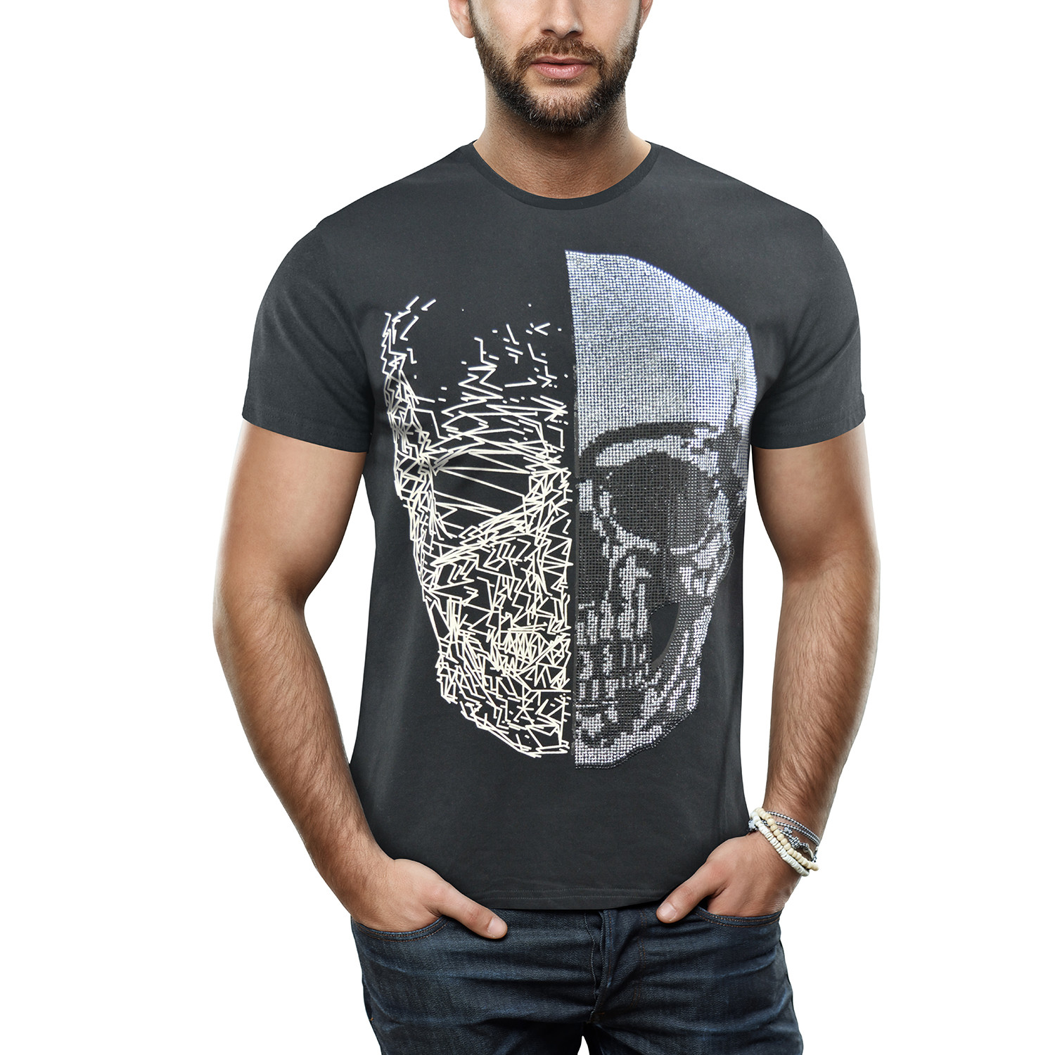Skull Studded T-Shirt // Black (L) - Xray Jeans - Touch of Modern