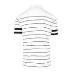 Breton Stripe Short Sleeve Polo Shirt // Black (3XL)