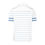 Breton Stripe Short Sleeve Polo Shirt // Slate Gray (XL)