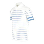 Breton Stripe Short Sleeve Polo Shirt // Slate Gray (L)