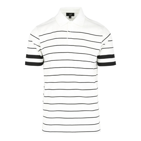 Breton Stripe Short Sleeve Polo Shirt // Black (XS)
