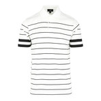 Breton Stripe Short Sleeve Polo Shirt // Black (M)