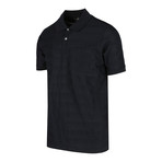 Textured Stripe Polo Shirt // Navy (S)