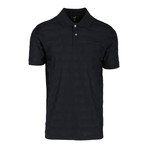 Textured Stripe Polo Shirt // Navy (L)