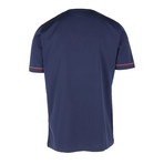 Sleeve Placement Stripe T-Shirt // Navy (XL)