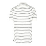 Mouline Stripe Polo Shirt // White (L)