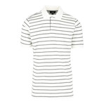 Mouline Stripe Polo Shirt // White (M)