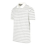 Mouline Stripe Polo Shirt // White (S)