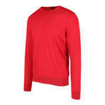 Fine Gauge Crew Neck Sweater // Red (XS)