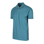Textured Stripe Polo Shirt // Teal (S)