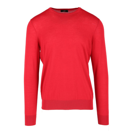 Fine Gauge Crew Neck Sweater // Red (XS)