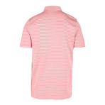 Pique Stripe Short Sleeve Polo Shirt // Coral (XS)