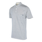 Pique Stripe Short Sleeve Polo Shirt // Navy (3XL)