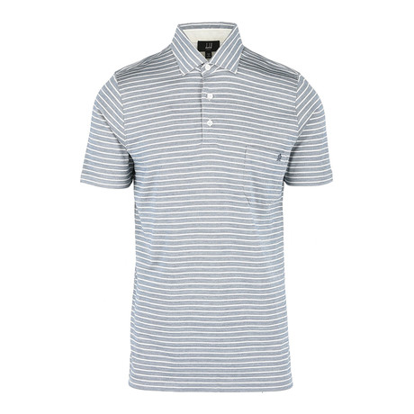 Pique Stripe Short Sleeve Polo Shirt // Navy (XS)