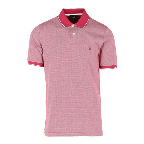 Geometric Jacquard Polo Shirt // Red (XS)