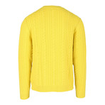 Cable Crew Neck Sweater // Lemon (2XL)