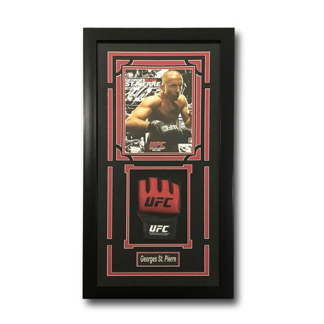 Georges St. Pierre // Signed + Framed UFC Glove Collage