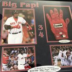 David Ortiz // Framed Red Sox Batting Glove Collage