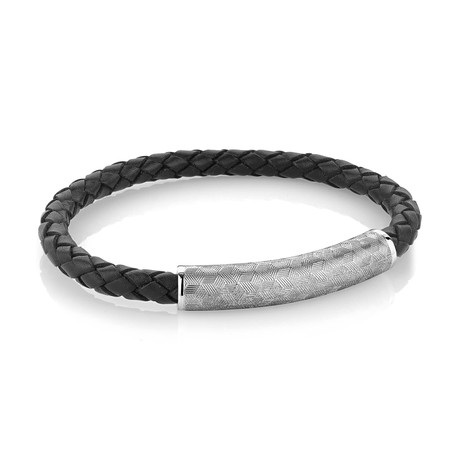 Woven Laser Bracelet // Black + Silver (S)