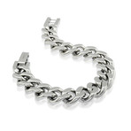 Stainless Steel Polished 6-Side Curb Link Bracelet // 10mm // Silver (S)