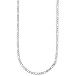 Hollow 10K Gold Figaro Chain Necklace // 2.5mm // White