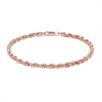 Hollow 14K Gold Rope Chain Bracelet // 4mm // Rose