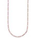 Hollow 10K Gold Figaro Chain Necklace // 2.5mm // Rose (18" // 1.2g)