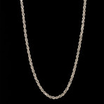 Hollow 14K Gold Rope Chain Necklace // 3mm // White (20" // 3.5g)