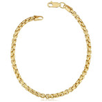 Hollow 14K Gold Round Box Chain Bracelet // 2.5mm // Yellow