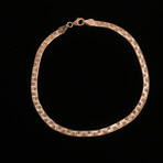Solid 10K Gold Magic Herringbone + Greek Key Design Bracelet // 3mm // Rose