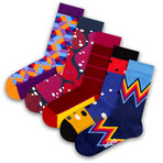 Unisex Socks // Lava Socks // 5 Pack (US: 6-9)