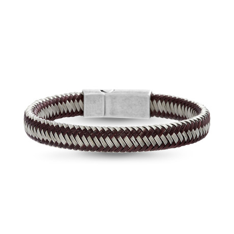 Woven Cord Bracelet // Brown + Gray
