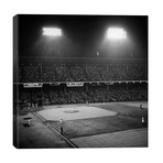 1947 Baseball Night Game Under The Lights Players Standing For National Anthem Ebbets Field Brooklyn New York USA // Vintage Images