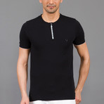 Roberto Zip Shirt // Black (XL)