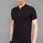 Lucas Zip Polo Shirt // Black (L)