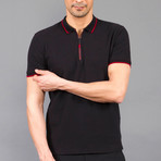 Lucas Zip Polo Shirt // Black (M)